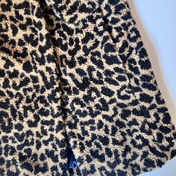 J.Crew Leopard Faux Fur Teddy Coat XS | Sherpa Jacket | Chic Winter Staple EUC - Picture 4 of 9